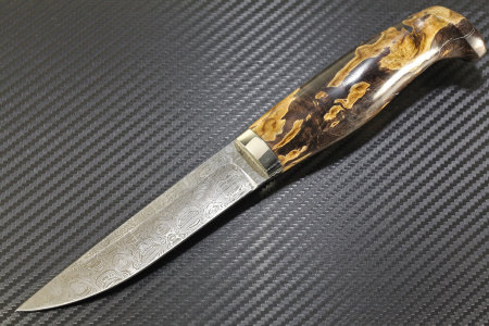 Финский нож с клинком из дамасской стали