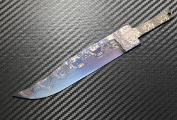 Клинок ножа - ламинатная дамасская сталь - 42