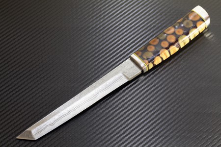 Нож танто дикая дамасская сталь