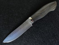 Нож из дамасской ламинатной стали с никелем - кап вяза