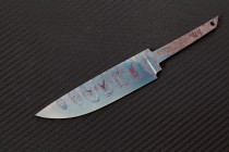 Клинок ножа из ламинатного дамаска с никелем 44