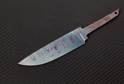 Клинок ножа из ламинатного дамаска с никелем 44