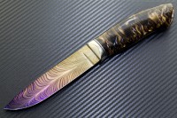Нож перо ручной работы с клинком из дамасской стали