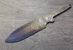Клинок для ножа из ламинатной дамасской стали клин 45