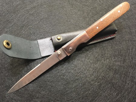Складной нож узкий - дамасская сталь